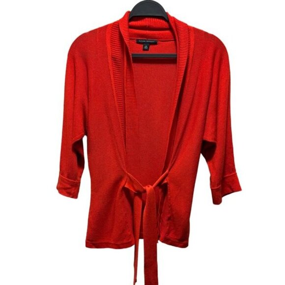 Banana Republic XS Orange Open Front Cardigan Sweater With Belt - Picture 3 of 8